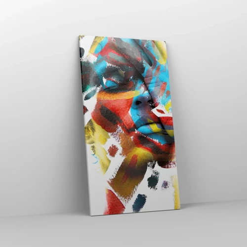 Lærredstryk - Billede på lærred - Farverig personlighed - 55x100 cm