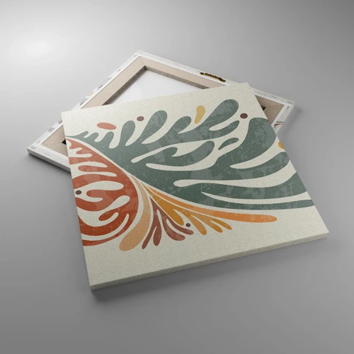 Lærredstryk - Billede på lærred - Flerfarvet blad - 50x50 cm