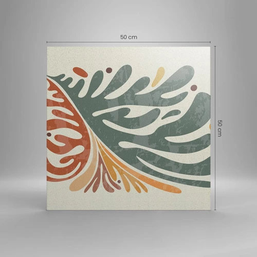 Lærredstryk - Billede på lærred - Flerfarvet blad - 50x50 cm