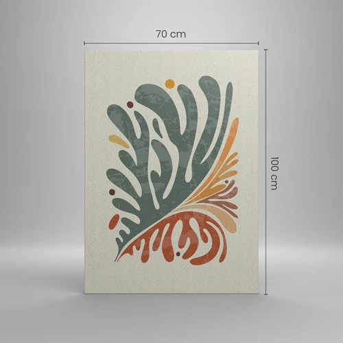 Lærredstryk - Billede på lærred - Flerfarvet blad - 70x100 cm