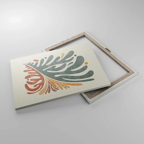 Lærredstryk - Billede på lærred - Flerfarvet blad - 70x50 cm
