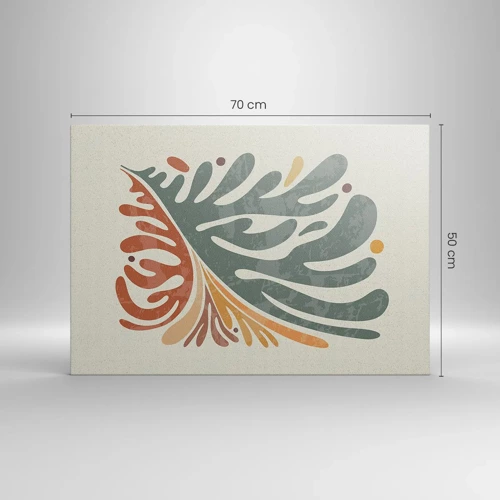 Lærredstryk - Billede på lærred - Flerfarvet blad - 70x50 cm