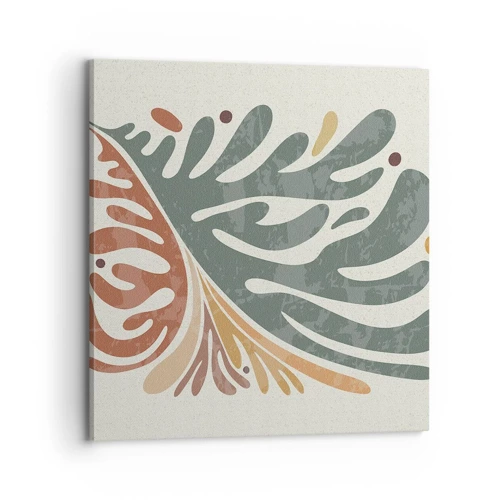 Lærredstryk - Billede på lærred - Flerfarvet blad - 70x70 cm