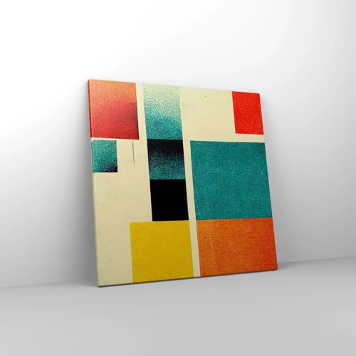 Lærredstryk - Billede på lærred - Geometrisk abstraktion - god energi - 60x60 cm