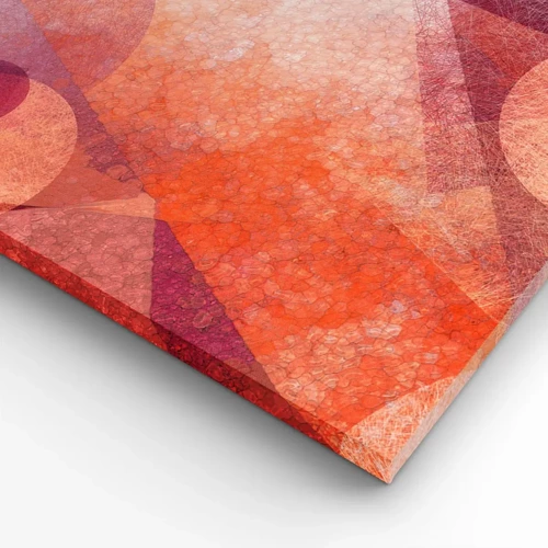 Lærredstryk - Billede på lærred - Geometriske transformationer i pink - 120x50 cm