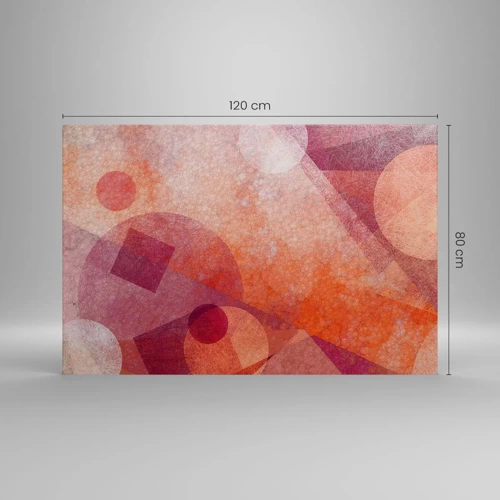 Lærredstryk - Billede på lærred - Geometriske transformationer i pink - 120x80 cm