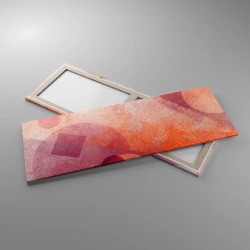 Lærredstryk - Billede på lærred - Geometriske transformationer i pink - 140x50 cm