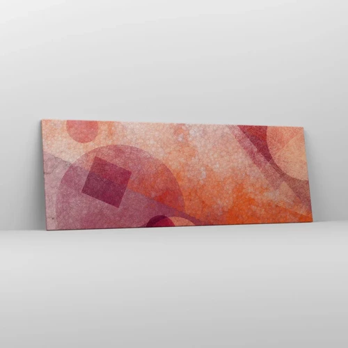 Lærredstryk - Billede på lærred - Geometriske transformationer i pink - 140x50 cm