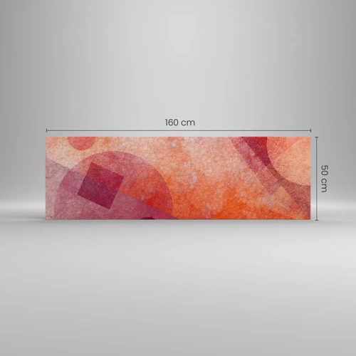 Lærredstryk - Billede på lærred - Geometriske transformationer i pink - 160x50 cm