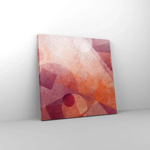 Lærredstryk - Billede på lærred - Geometriske transformationer i pink - 30x30 cm