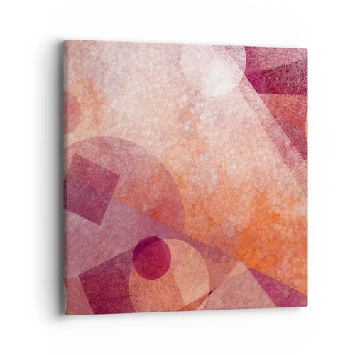 Lærredstryk - Billede på lærred - Geometriske transformationer i pink - 40x40 cm