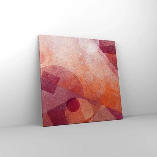 Lærredstryk - Billede på lærred - Geometriske transformationer i pink - 50x50 cm