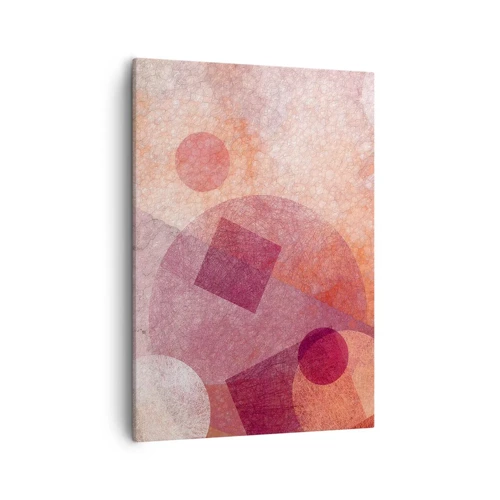 Lærredstryk - Billede på lærred - Geometriske transformationer i pink - 50x70 cm