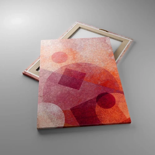 Lærredstryk - Billede på lærred - Geometriske transformationer i pink - 50x70 cm