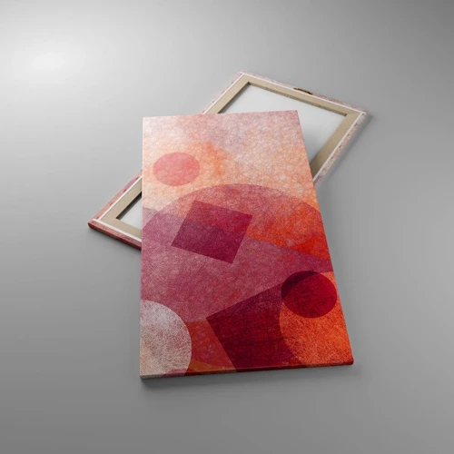 Lærredstryk - Billede på lærred - Geometriske transformationer i pink - 55x100 cm