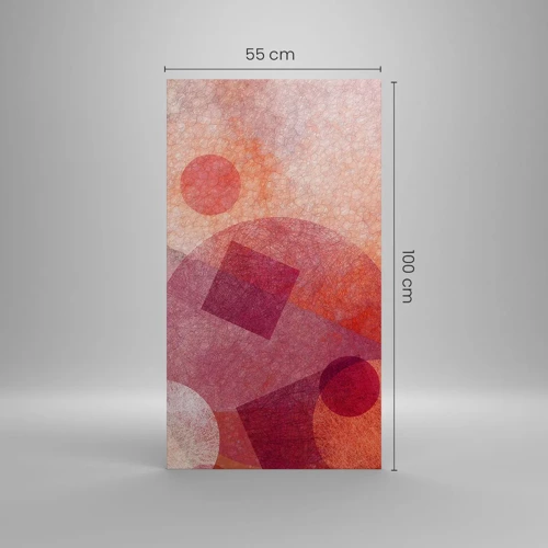 Lærredstryk - Billede på lærred - Geometriske transformationer i pink - 55x100 cm