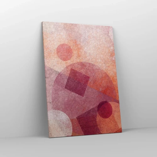 Lærredstryk - Billede på lærred - Geometriske transformationer i pink - 70x100 cm