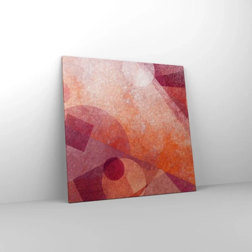 Lærredstryk - Billede på lærred - Geometriske transformationer i pink - 70x70 cm