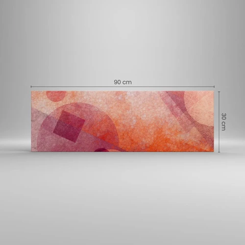 Lærredstryk - Billede på lærred - Geometriske transformationer i pink - 90x30 cm