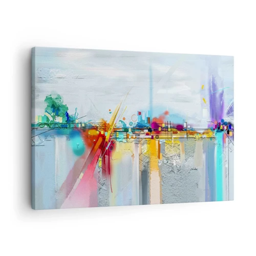 Lærredstryk - Billede på lærred - Glædens bro over livets flod - 70x50 cm