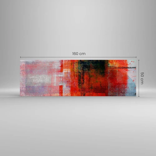 Lærredstryk - Billede på lærred - Glødende komposition - 160x50 cm