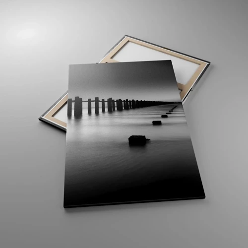 Lærredstryk - Billede på lærred - Grå dales i tågen - 80x120 cm
