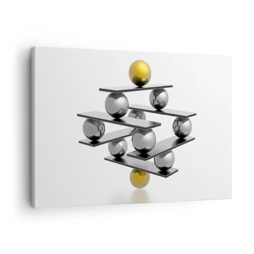 Lærredstryk - Billede på lærred - Guld-sølv-balancen - 70x50 cm