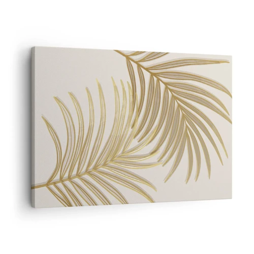 Lærredstryk - Billede på lærred - Gylden palme! - 70x50 cm
