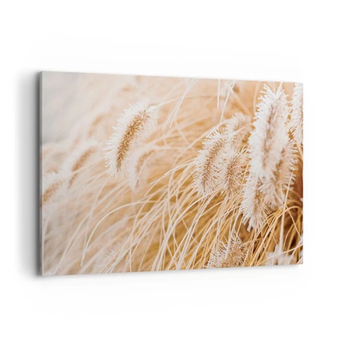 Lærredstryk - Billede på lærred - Gyldent susen af græsser - 100x70 cm
