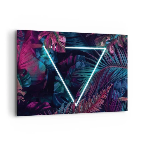 Lærredstryk - Billede på lærred - Have i disco-stil - 100x70 cm