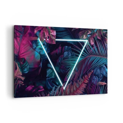 Lærredstryk - Billede på lærred - Have i disco-stil - 120x80 cm