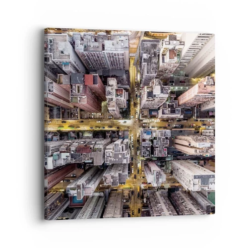 Lærredstryk - Billede på lærred - Hilsner fra Hong Kong - 40x40 cm
