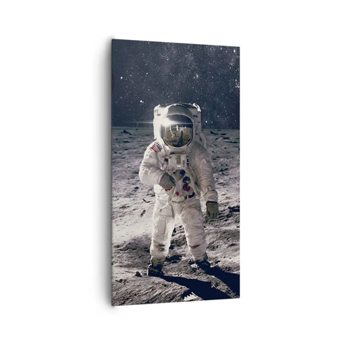 Lærredstryk - Billede på lærred - Hilsner fra månen - 65x120 cm