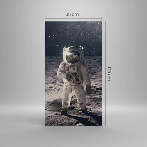 Lærredstryk - Billede på lærred - Hilsner fra månen - 65x120 cm