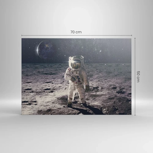 Lærredstryk - Billede på lærred - Hilsner fra månen - 70x50 cm
