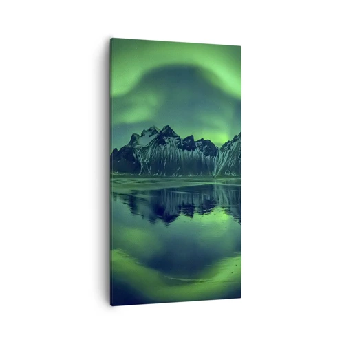 Lærredstryk - Billede på lærred - I auroraens arme - 55x100 cm