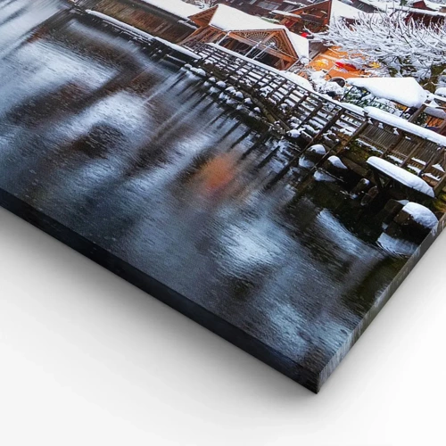 Lærredstryk - Billede på lærred - I en vinterdekoration - 45x80 cm
