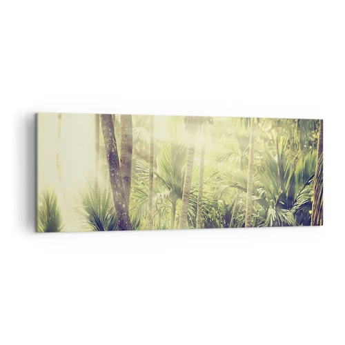Lærredstryk - Billede på lærred - I grønne gløder - 140x50 cm
