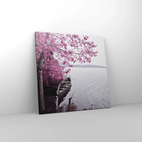 Lærredstryk - Billede på lærred - I lyserød stilhed - 60x60 cm