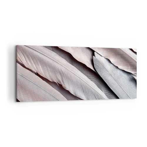 Lærredstryk - Billede på lærred - I lyserødt sølv - 100x40 cm