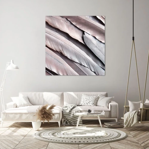 Lærredstryk - Billede på lærred - I lyserødt sølv - 30x30 cm