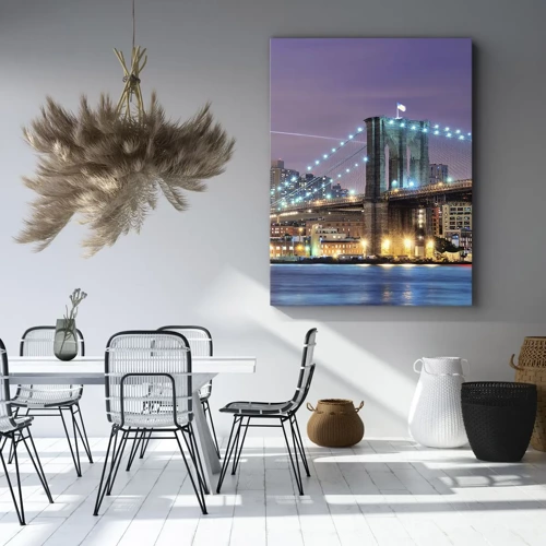 Lærredstryk - Billede på lærred - I mange år har Brooklyn Bridge - 50x70 cm