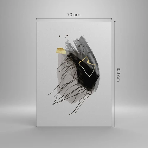 Lærredstryk - Billede på lærred - I sort og guld - 70x100 cm