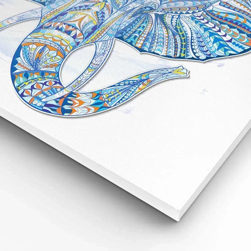 Lærredstryk - Billede på lærred - Indlagt med guld og blå - 70x50 cm