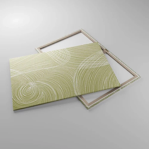 Lærredstryk - Billede på lærred - Indviklet abstraktion i hvidt - 100x70 cm