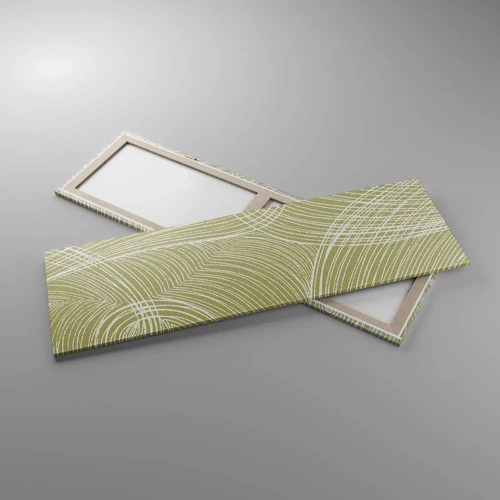Lærredstryk - Billede på lærred - Indviklet abstraktion i hvidt - 160x50 cm