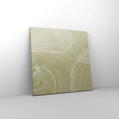 Lærredstryk - Billede på lærred - Indviklet abstraktion i hvidt - 30x30 cm