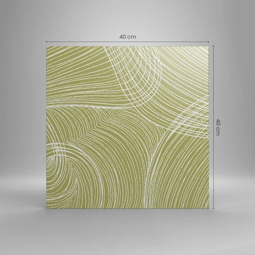 Lærredstryk - Billede på lærred - Indviklet abstraktion i hvidt - 40x40 cm