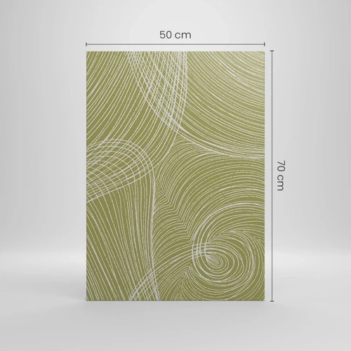 Lærredstryk - Billede på lærred - Indviklet abstraktion i hvidt - 50x70 cm