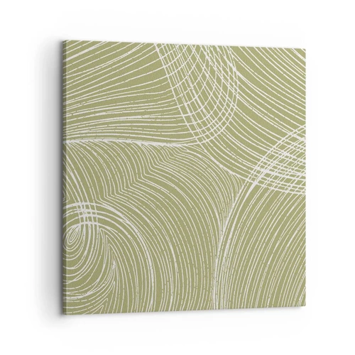 Lærredstryk - Billede på lærred - Indviklet abstraktion i hvidt - 60x60 cm